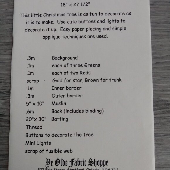 Vintage Christmas Tree Quilted Wall Hanging Sewing Pattern by Patchwork Puppy - Picture 3 of 8